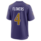 Kooe B.Ravens #4 Zay Flowers Purple Alternate Game Stitched Jerseys