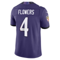 Kooe B.Ravens #4 Zay Flowers Purple Team Vapor F.U.S.E. Stitched Limited Jerseys