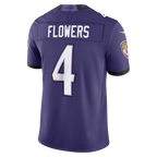 Kooe B.Ravens #4 Zay Flowers Purple Team Vapor F.U.S.E. Stitched Limited Jerseys