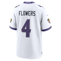 Kooe B.Ravens #4 Zay Flowers White Game Stitched Jerseys