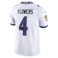 Kooe B.Ravens #4 Zay Flowers White Vapor F.U.S.E. Stitched Limited Jerseys