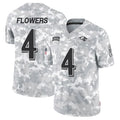 Kooe B.Ravens #4 Zay Flowers Player Arctic Camo Salute to Service Limited Stitched Jerseys