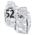 Kooe B.Ravens #52 Ray Lewis Player Arctic Camo Salute To Service Hoodie Stitched Jerseys