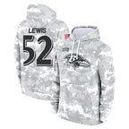 Kooe B.Ravens #52 Ray Lewis Player Arctic Camo Salute To Service Hoodie Stitched Jerseys