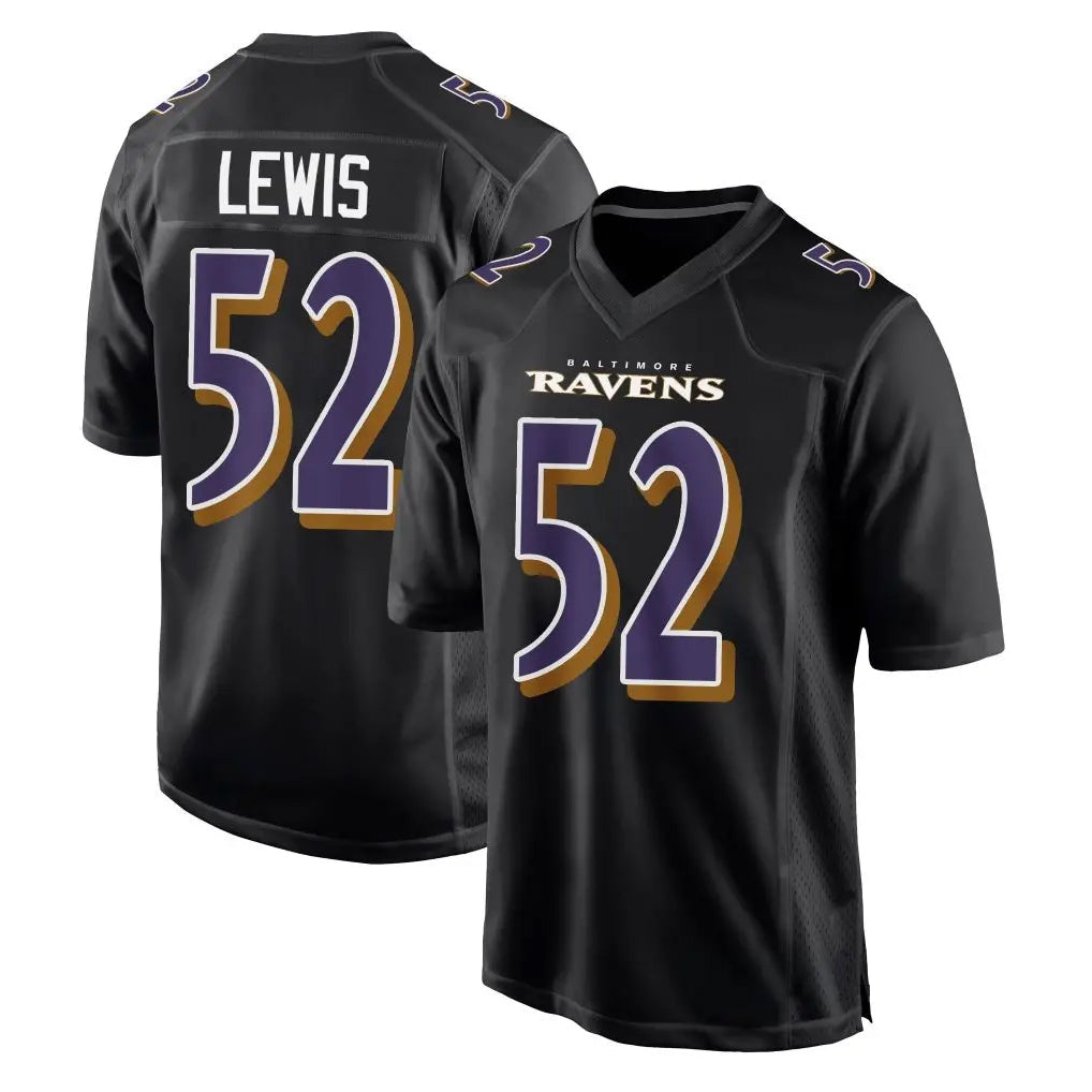 Kooe B.Ravens #52 Ray Lewis Player Black Carbon Fashion Home Stitched Jerseys