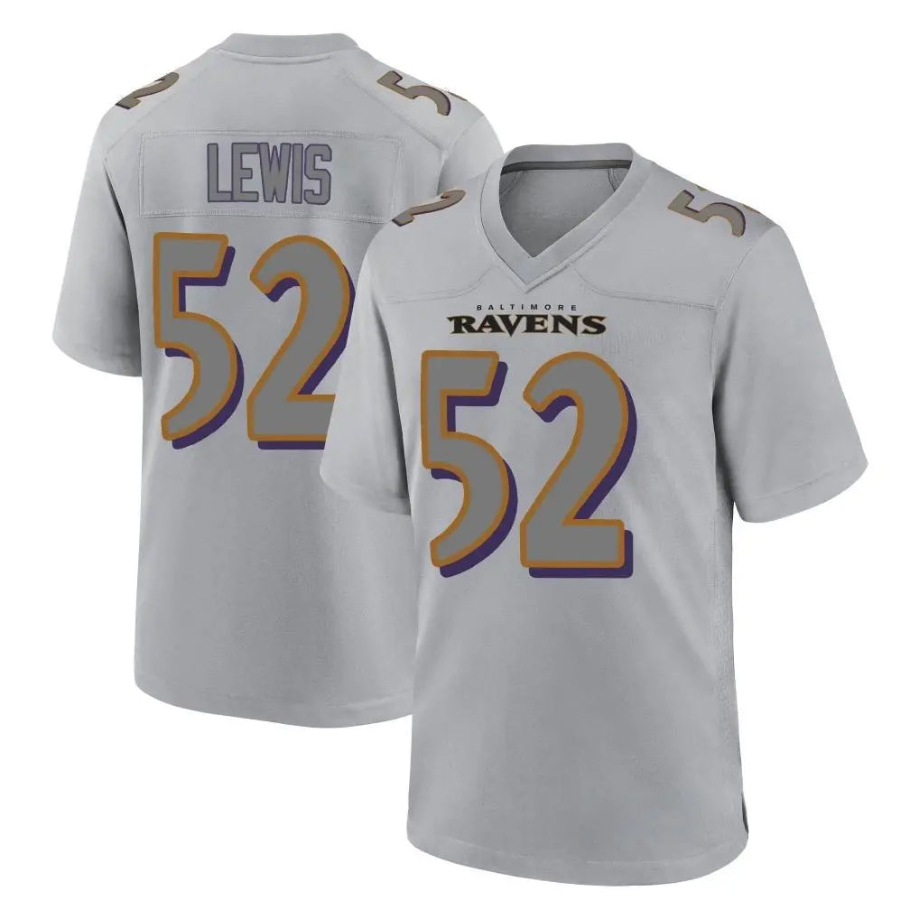 Kooe B.Ravens #52 Ray Lewis Player Gray Replica Limited Stitched Jerseys