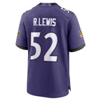 Kooe B.Ravens #52 Ray Lewis Player Purple Home Game Stitched Jerseys