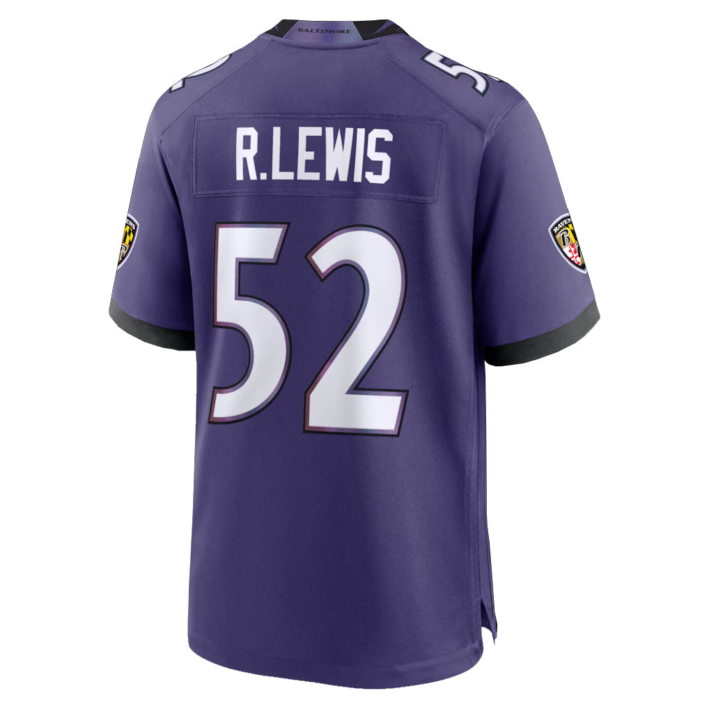 Kooe B.Ravens #52 Ray Lewis Player Purple Home Game Stitched Jerseys