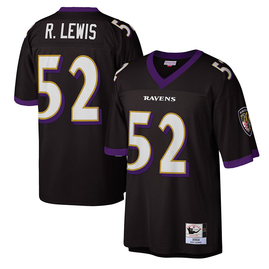 Kooe B.Ravens #52 Ray Lewis Player Mitchell and Ness Legacy Black Stitched Jerseys