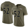 Kooe B.Ravens #52 Ray Lewis Player Olive Salute To Service Football Stitched Jerseys
