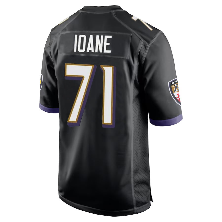 Kooe B.Ravens #71 Olaivavega Ioane Player Black Alternate Home Stitched Jerseys