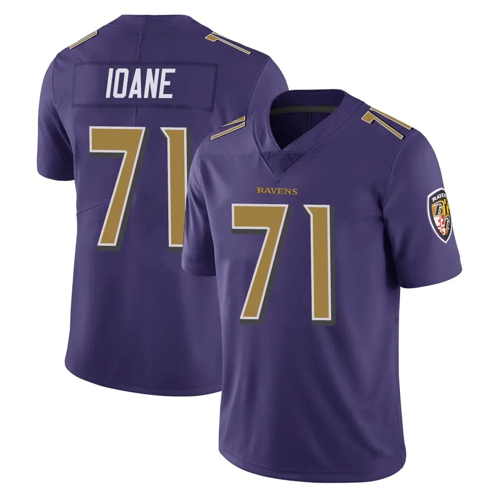 Kooe B.Ravens #71 Olaivavega Ioane Player Purple Color Vapor Untouchable Home Game Stitched Jerseys