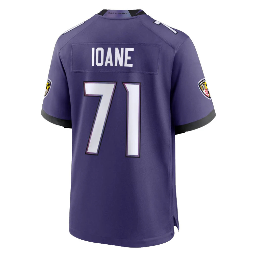 Kooe B.Ravens #71 Olaivavega Ioane Player Purple Home Game Stitched Jerseys