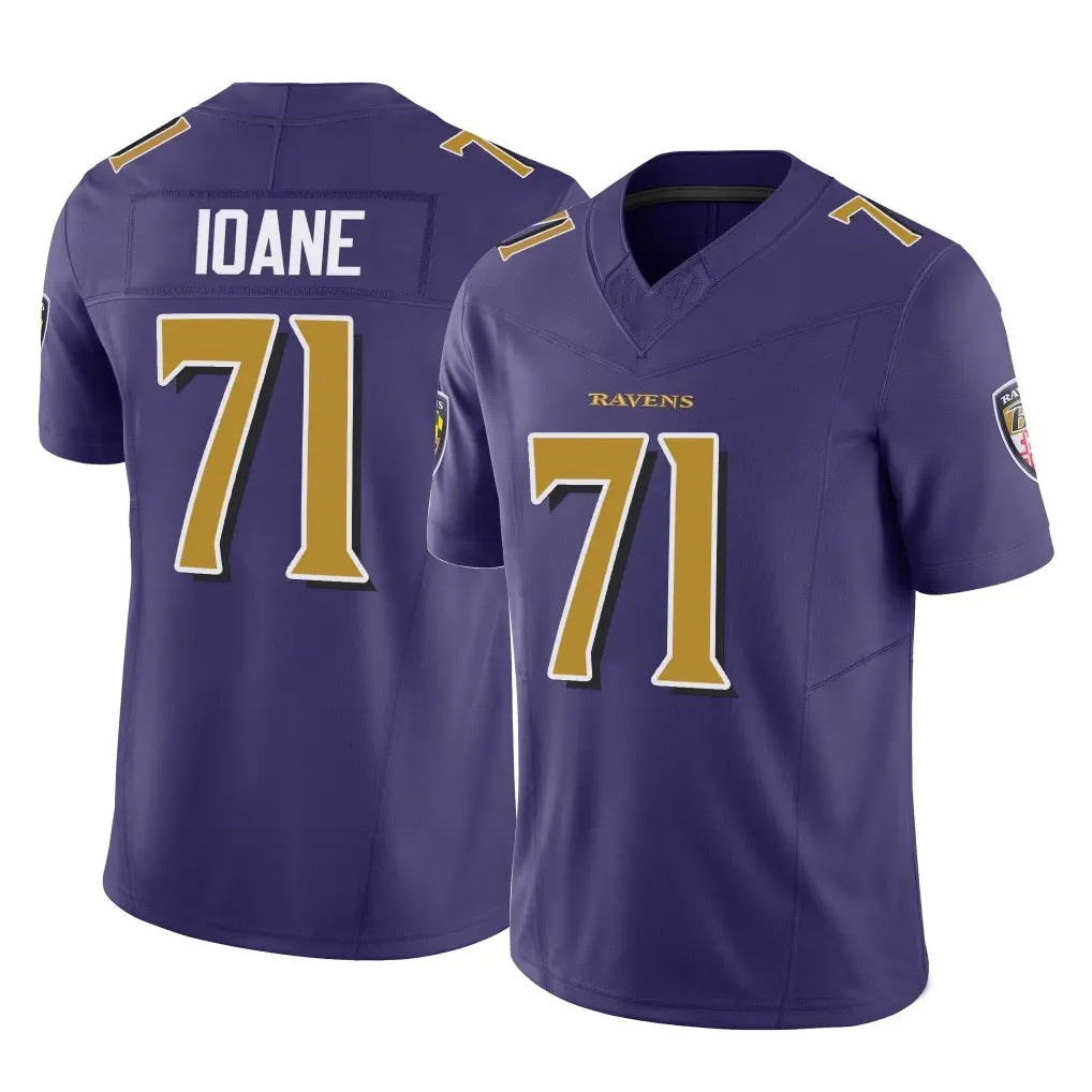 Kooe B.Ravens #71 Olaivavega Ioane Player Purple Vapor F.U.S.E. Limited Game Stitched Jerseys