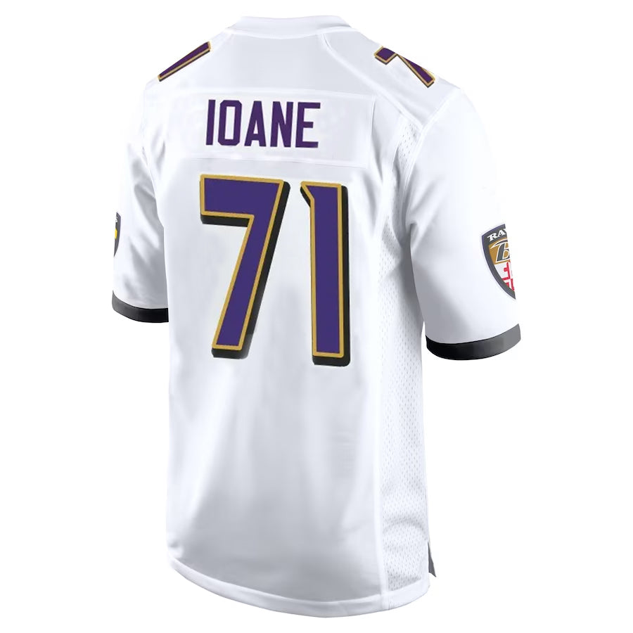 Kooe B.Ravens #71 Olaivavega Ioane Player White Alternate Home Stitched Jerseys