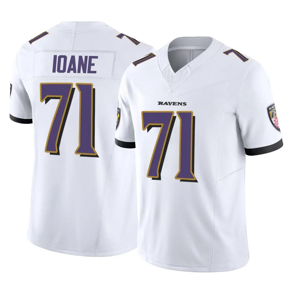 Kooe B.Ravens #71 Olaivavega Ioane Player White Vapor F.U.S.E. Limited Game Home Stitched Jerseys