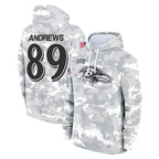 Kooe B.Ravens #89 Mark Andrews Player Arctic Camo Salute To Service Hoodie Stitched Jerseys