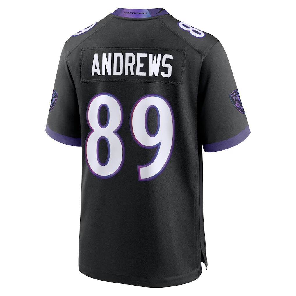 Kooe B.Ravens #89 Mark Andrews Player Black Home Game Stitched Jerseys