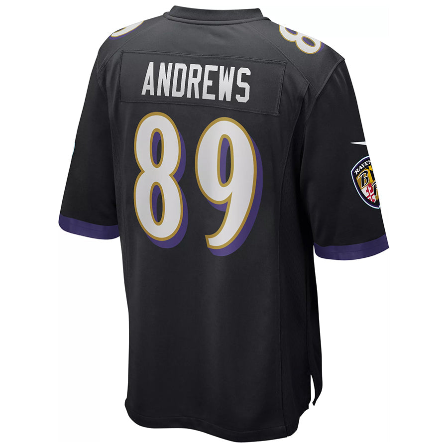 Kooe B.Ravens #89 Mark Andrews Player Black Replica Game Stitched Jerseys