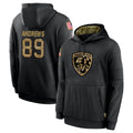 Kooe B.Ravens #89 Mark Andrews Player Black Salute to Service Pullover Hoodie Stitched Jerseys