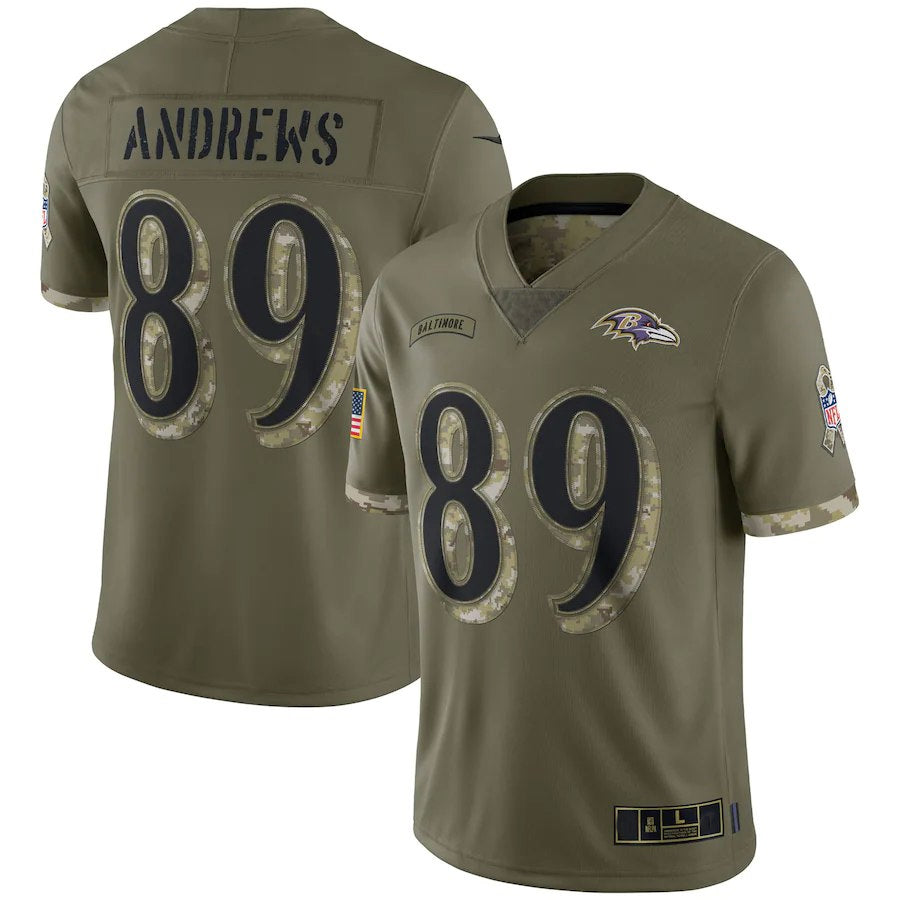 Kooe B.Ravens #89 Mark Andrews Player Olive Salute To Service Limited Stitched Jerseys