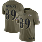 Kooe B.Ravens #89 Mark Andrews Player Olive Salute To Service Limited Stitched Jerseys