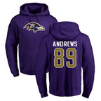 Kooe B.Ravens #89 Mark Andrews Player Purple Salute to Service Pullover Hoodie Stitched Jerseys