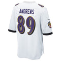 Kooe B.Ravens #89 Mark Andrews Player White Replica Game Stitched Jerseys