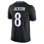 Kooe B.Ravens #8 Lamar Jackson Black Alternate Alternate Vapor F.U.S.E. Stitched Limited Jerseys