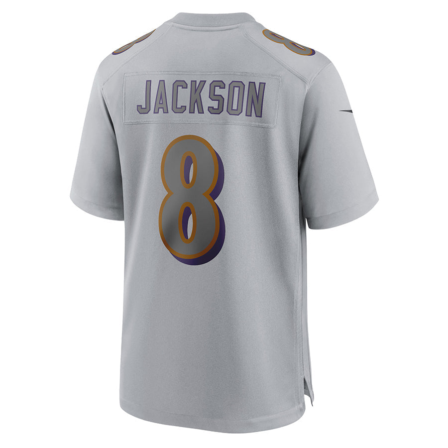 Kooe B.Ravens #8 Lamar Jackson Player Gray Replica Limited Stitched Jerseys
