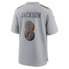 Kooe B.Ravens #8 Lamar Jackson Player Gray Replica Limited Stitched Jerseys