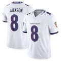 Kooe B.Ravens #8 Lamar Jackson Player White Limited Elite Home Game Stitched Jerseys