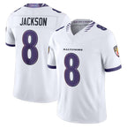 Kooe B.Ravens #8 Lamar Jackson Player White Limited Elite Home Game Stitched Jerseys
