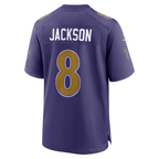 Kooe B.Ravens #8 Lamar Jackson Purple Alternate Game Stitched Jerseys