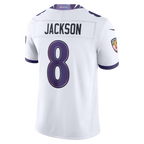 Kooe B.Ravens #8 Lamar Jackson White Vapor F.U.S.E. Stitched Limited Jerseys