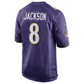 Kooe B.Ravens #8 Lamar Jackson Player Purple Game Stitched Jerseys