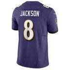 Kooe B.Ravens #8 Lamar Jackson Player Vapor F.U.S.E. Limited Purple Stitched Jerseys