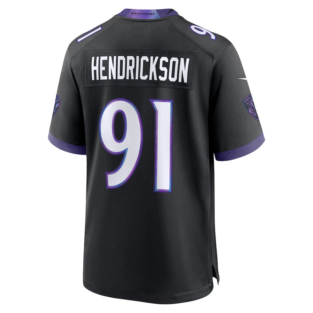 Kooe B.Ravens #91 Trey Hendrickson Black Alternate Game Stitched Jerseys