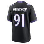 Kooe B.Ravens #91 Trey Hendrickson Black Alternate Game Stitched Jerseys