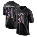 Kooe B.Ravens #91 Trey Hendrickson Player Black Carbon Fashion Home Stitched Jerseys