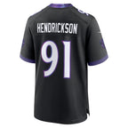 Kooe B.Ravens #91 Trey Hendrickson Player Black Home Game Stitched Jerseys