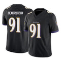 Kooe B.Ravens #91 Trey Hendrickson Player Black Vapor F.U.S.E. Limited Stitched Jerseys