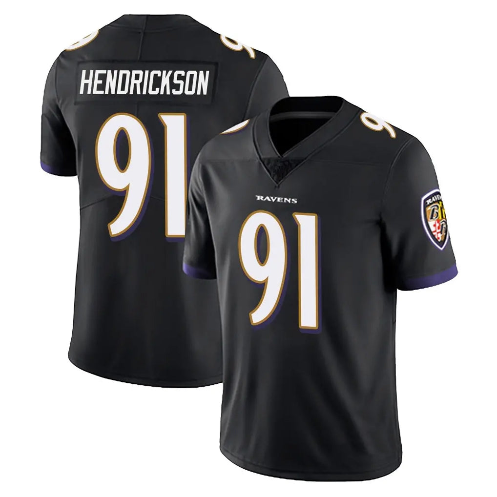 Kooe B.Ravens #91 Trey Hendrickson Player Black Vapor Untouchable Limited Home Stitched Jerseys