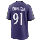 Kooe B.Ravens #91 Trey Hendrickson Player Purple Home Game Stitched Jerseys