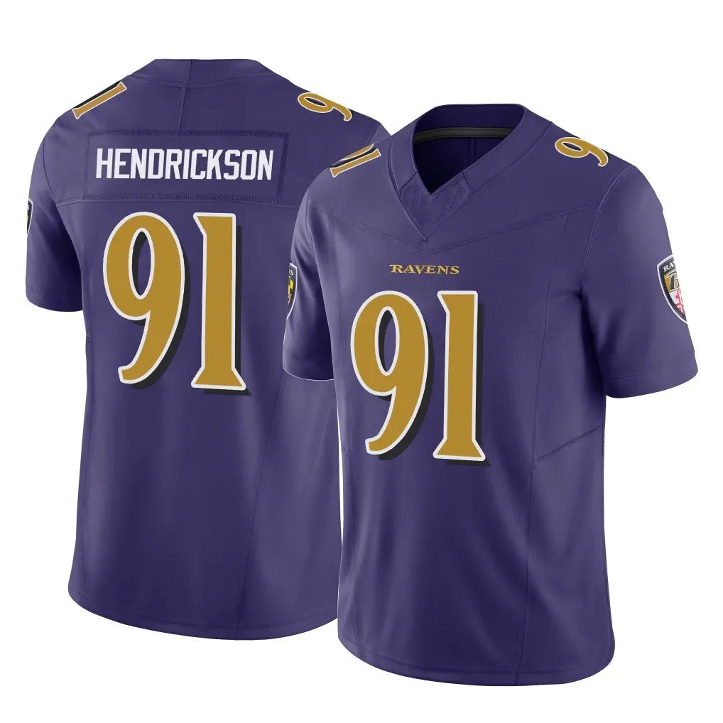 Kooe B.Ravens #91 Trey Hendrickson Player Purple Vapor F.U.S.E. Limited Game Stitched Jerseys