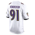 Kooe B.Ravens #91 Trey Hendrickson Player White Alternate Home Game Stitched Jerseys