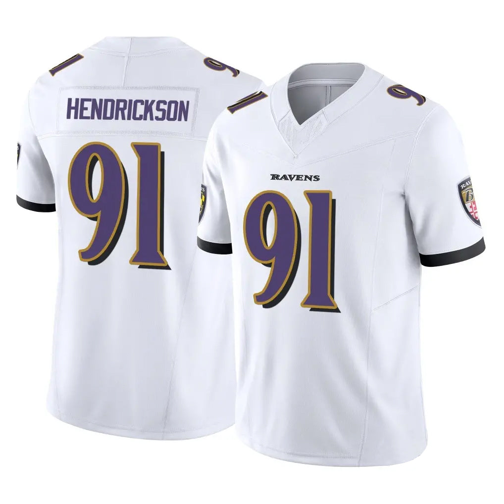 Kooe B.Ravens #91 Trey Hendrickson Player White Vapor F.U.S.E. Limited Stitched Jerseys