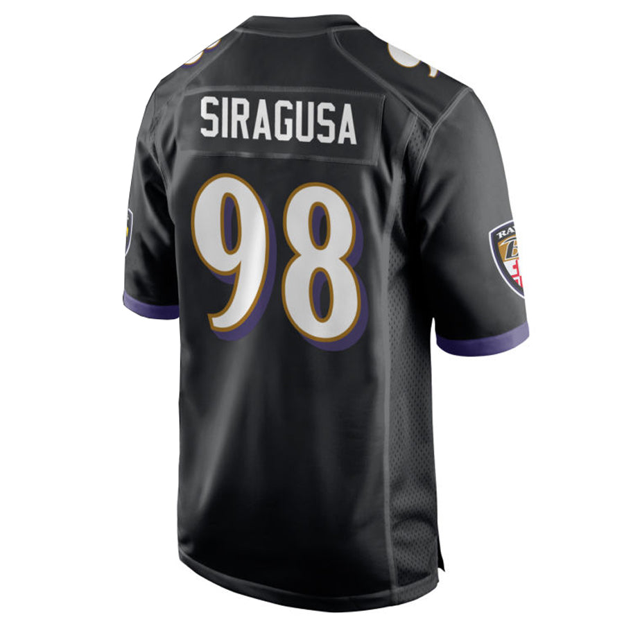 Kooe B.Ravens #98 Tony Siragusa Player Black Alternate Home Game Stitched Jerseys
