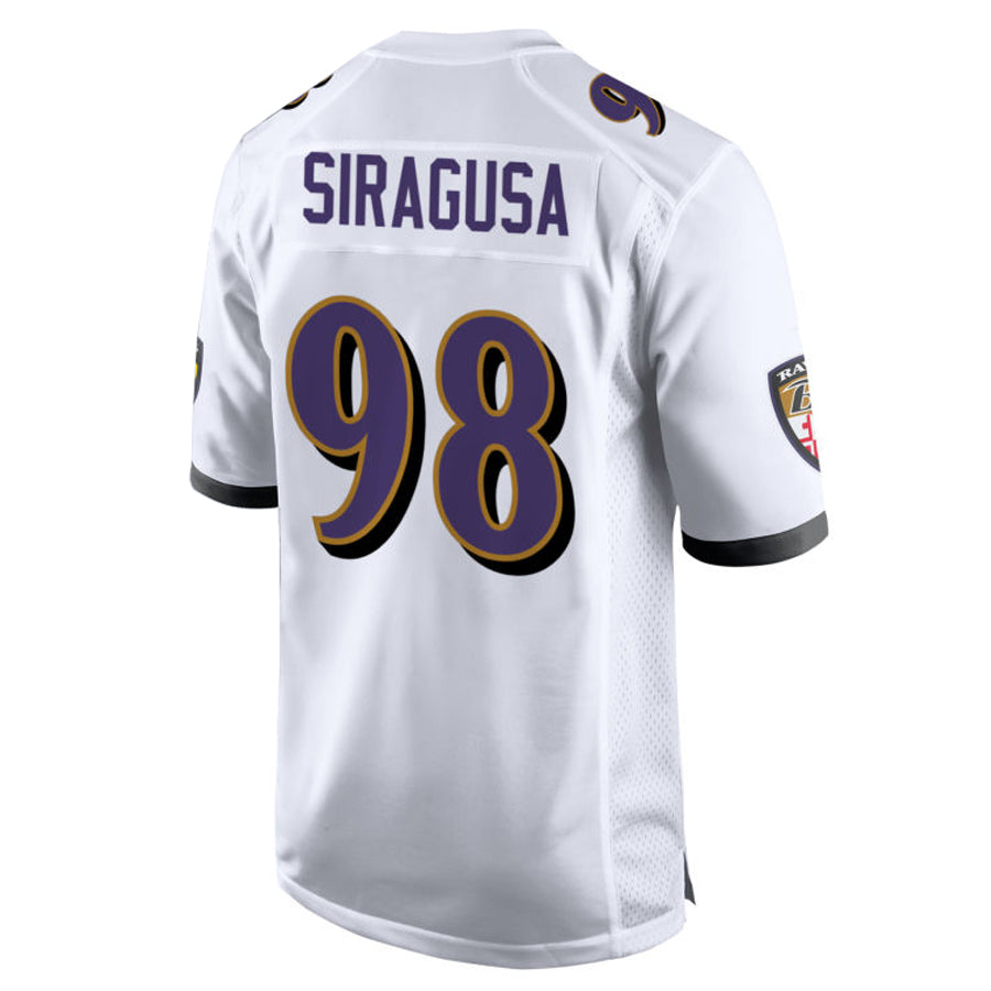 Kooe B.Ravens #98 Tony Siragusa Player White Alternate Home Game Stitched Jerseys