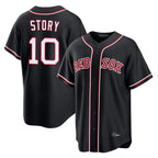 Kooe B.Red Sox #10 Trevor Story Player Black Out Home Game Stitched Jerseys